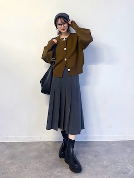 「NOGLE（ノグル）のアイテム」を使った、maoさん（レディース・153cm）の秋コーディネート