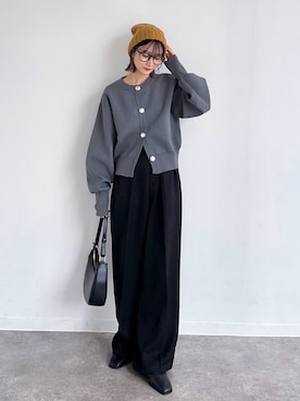 「アイテム（ニットキャップ/ビーニー）」を使った、maoさん（レディース・153cm）の秋コーディネート