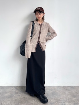 「NOGLE（ノグル）のアイテム（キャップ）」を使った、maoさん（レディース・153cm）の秋コーディネート