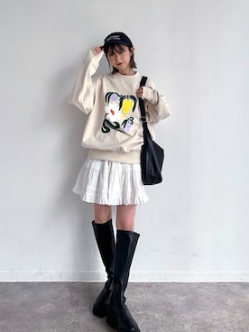 「NOGLE（ノグル）のアイテム（キャップ）」を使った、maoさん（レディース・153cm）の秋コーディネート