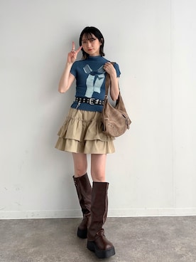 「musubore（ムスボレ）のアイテム」を使った、maoさん（レディース・153cm）の春コーディネート