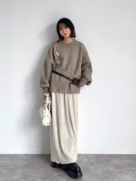 「アイテム（バッグ）」を使った、maoさん（レディース・153cm）の冬コーディネート