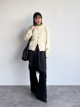 「SLY（スライ）のアイテム（パンツ）」を使った、maoさん（レディース・153cm）の冬コーディネート