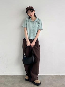 「NOGLE（ノグル）のアイテム（キャップ）」を使った、maoさん（レディース・153cm）の夏コーディネート