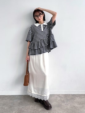 「mil（ミル）のアイテム」を使った、maoさん（レディース・153cm）の夏コーディネート