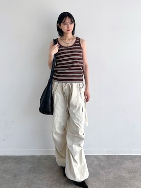 「SLY（スライ）のアイテム（パンツ）」を使った、maoさん（レディース・153cm）の夏コーディネート