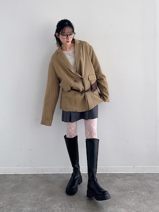 「NOGLE(ノグル)の【NOGLE/ノグル】シアーベロアホルターネックレイヤードトップス(Tシャツ/カットソー)」を使った、maoさん(レディース・153cm)の春コーディネート