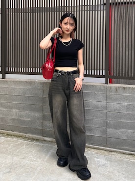 「厚底スニーカー」｜maoさん（レディース・153cm）の夏コーディネート