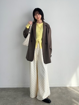 「NOGLE（ノグル）のアイテム（パンツ）」を使った、maoさん（レディース・153cm）の春コーディネート