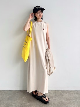 「NOGLE（ノグル）のアイテム（キャップ）」を使った、maoさん（レディース・153cm）の夏コーディネート