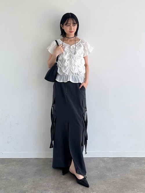 SLY（スライ） ロング スカート 夏 FRONT ZIP CARGO SK フロント