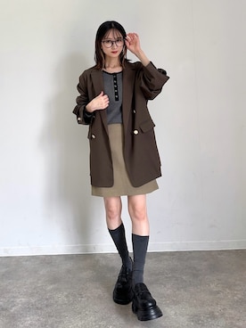 「アイテム（レッグウェア）」を使った、maoさん（レディース・153cm）の秋コーディネート