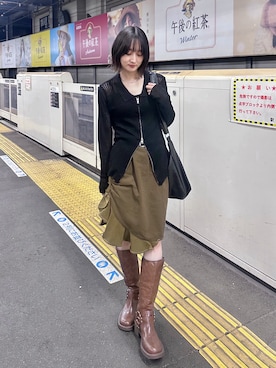 「musubore（ムスボレ）のアイテム」を使った、maoさん（レディース・153cm）の春コーディネート