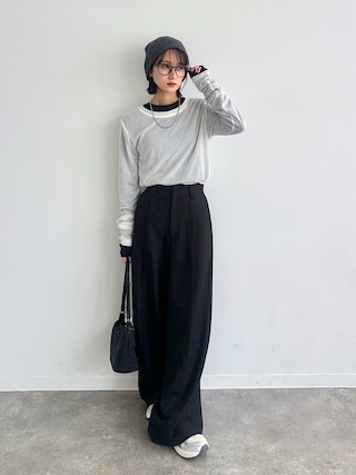「NOGLE(ノグル)の【NOGLE/ノグル】2セットパック シアーカラーロンT(Tシャツ/カットソー)」を使った、maoさん(レディース・153cm)の夏コーディネート