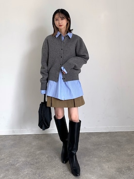 「アイテム（スカート）」を使った、maoさん（レディース・153cm）の秋コーディネート