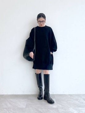 「STERNBERG（スタンバーグ）のアイテム（ワンピース/ドレス）」を使った、Sakinaさん（レディース・162cm）の冬コーディネート