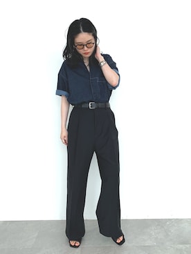 STERNBERG 2タックワイドパンツ ブラック STERNBERG（スタンバーグ）の「STERNBERG/2タックワイドパンツ
