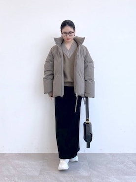 「STERNBERG（スタンバーグ）のアイテム（ダウンジャケット/コート）」を使った、Sakinaさん（レディース・162cm）の秋コーディネート