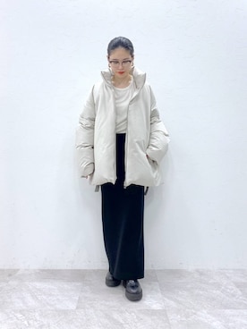 「アイテム（ダウンジャケット/コート）」を使った、Sakinaさん（レディース・162cm・20代）の秋コーディネート
