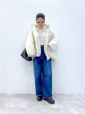 「アイテム（ダウンジャケット/コート）」を使った、Sakinaさん（レディース・162cm・20代）の秋コーディネート