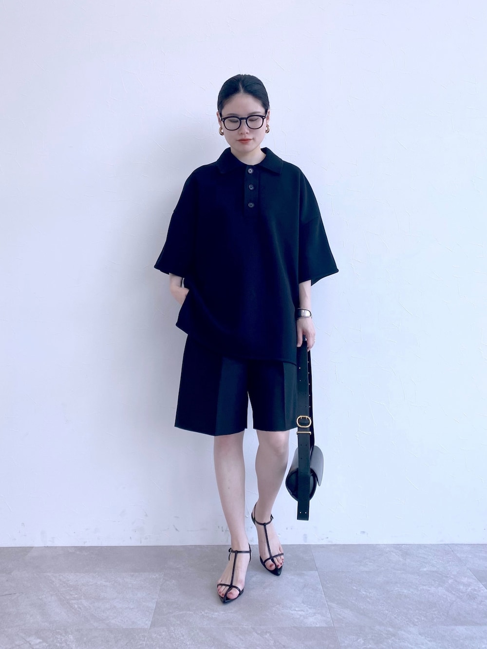 sternberg ダンボールポロシャツ　black M sternberg ダンボールポロシャツ black M ダンボールニット