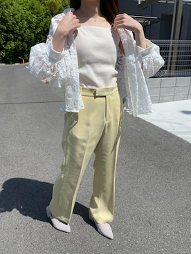 「ごきげんウィーク」｜「アイテム（キャミソール）」を使った、사야카さん（レディース・154cm）の春コーディネート