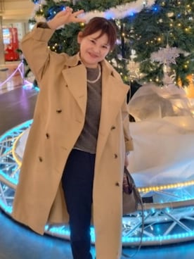 「アイテム（トレンチコート）」を使った、ゆみこさん（レディース・149cm）の冬コーディネート