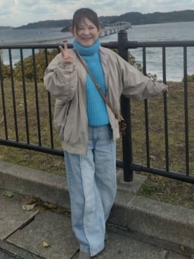 「アイテム（クラッチバッグ）」を使った、ゆみこさん（レディース・149cm）の冬コーディネート