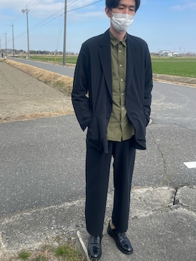 「アイテム（セットアップ）」を使った、蚊取り豚。さん（メンズ・183cm）の冬コーディネート