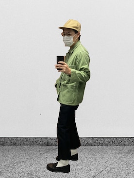 「UNIVERSAL OVERALL（ユニバーサルオーバーオール）のアイテム（ジャケット/アウター）」を使った、ぱぐ さん（メンズ・174cm）の春コーディネート