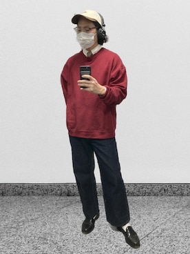 「FRUIT OF THE LOOM（フルーツオブザルーム）のアイテム（スウェット）」を使った、ぱぐ さん（メンズ・174cm）の春コーディネート