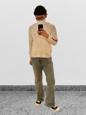 「FRED PERRY（フレッドペリー）のアイテム（ジャージ）」を使った、ぱぐ さん（メンズ・174cm）の春コーディネート