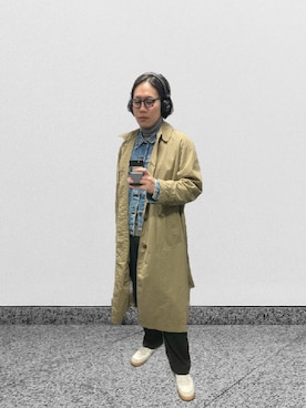 「CELINE（セリーヌ）のアイテム（ステンカラーコート）」を使った、ぱぐ さん（メンズ・174cm）の冬コーディネート