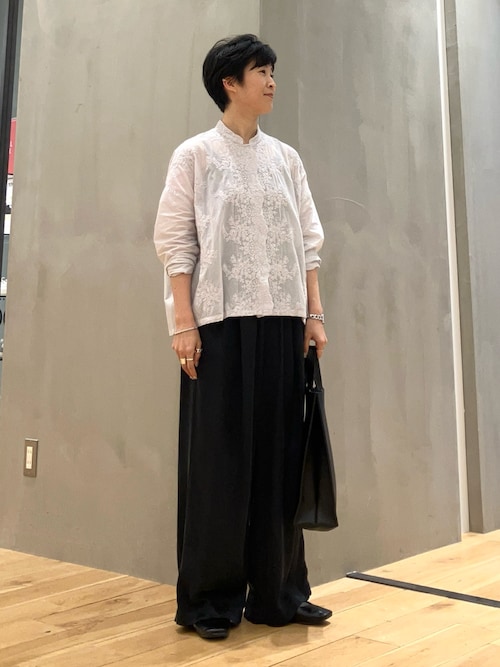 mizuiroind ブラウス シャツ mizuiro ind lacestandcollar