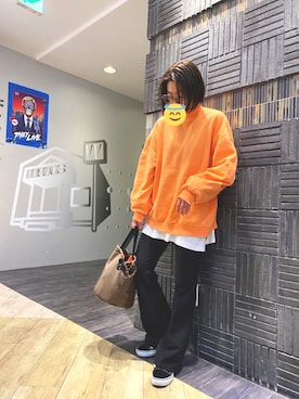 「AEON STYLE（イオンスタイル）のアイテム（バッグ）」を使った、ちゃんさん（レディース・158cm）の冬コーディネート