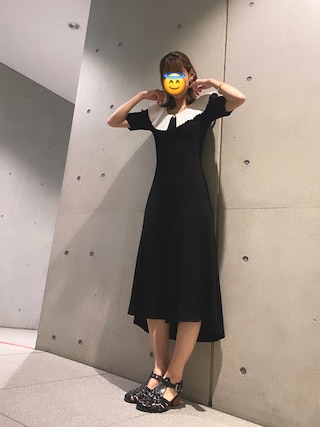 LILY BROWN（リリーブラウン）の「レースカラーニットワンピース