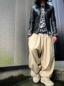 「アイテム（パンツ）」を使った、yochioさん（メンズ・167cm）の秋コーディネート