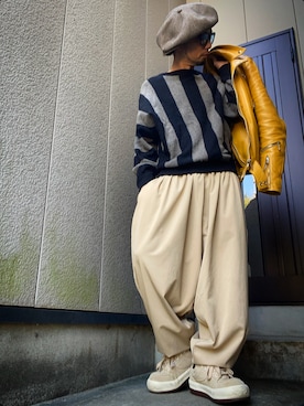 「アイテム（キャスケット）」を使った、yochioさん（メンズ・167cm）の冬コーディネート