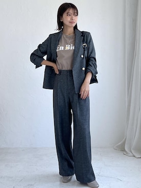 「グレー」｜「アイテム（ジャケット/アウター）」を使った、wanchanさん（レディース・160cm）の夏コーディネート