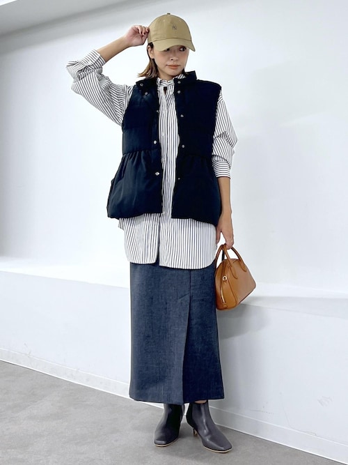 セール】【GREEN DOWN/グリーンダウン】ペプラムダウンベスト（ダウン