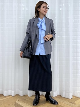 「ストライプ」｜wanchanさん（レディース・160cm）の秋コーディネート