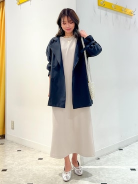「チャコール」｜「アイテム（ジャケット/アウター）」を使った、wanchanさん（レディース・160cm）の春コーディネート
