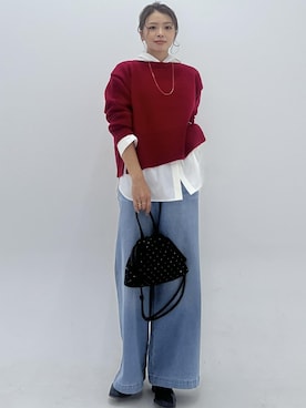 「レッド」｜wanchanさん（レディース・160cm）の夏コーディネート