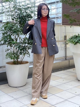 「ダブルボタン」｜wanchanさん（レディース・160cm）の秋コーディネート