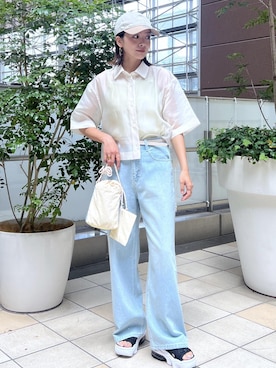 「アイテム（キャミソール、グリーン系）」を使った、wanchanさん（レディース・160cm）の夏コーディネート