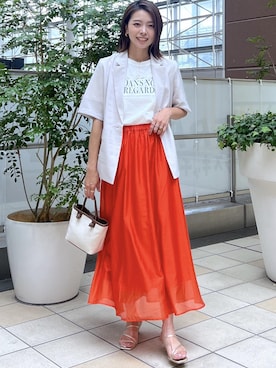 「アイテム（テーラードジャケット）」を使った、wanchanさん（レディース・160cm）の夏コーディネート