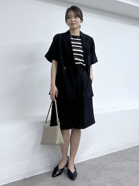 「ROPE' PICNIC（ロペピクニック）のフラットワンショルダーバッグ（ショルダーバッグ、ベージュ系）」を使った、wanchanさん（レディース・160cm）の春コーディネート