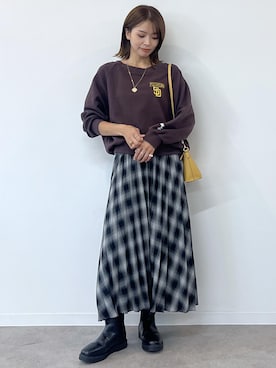 「MLB（メジャーリーグベースボール）のアイテム（スウェット）」を使った、wanchanさん（レディース・160cm）の夏コーディネート