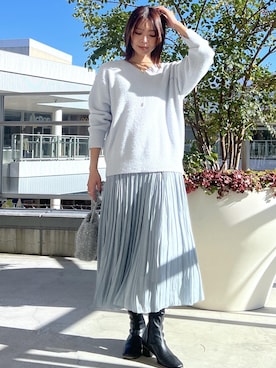 「シルバー」｜「アイテム（ブーツ）」を使った、wanchanさん（レディース・160cm）の冬コーディネート