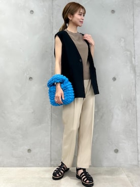 「160cm」｜「アイテム（スラックス）」を使った、wanchanさん（レディース・160cm）の夏コーディネート